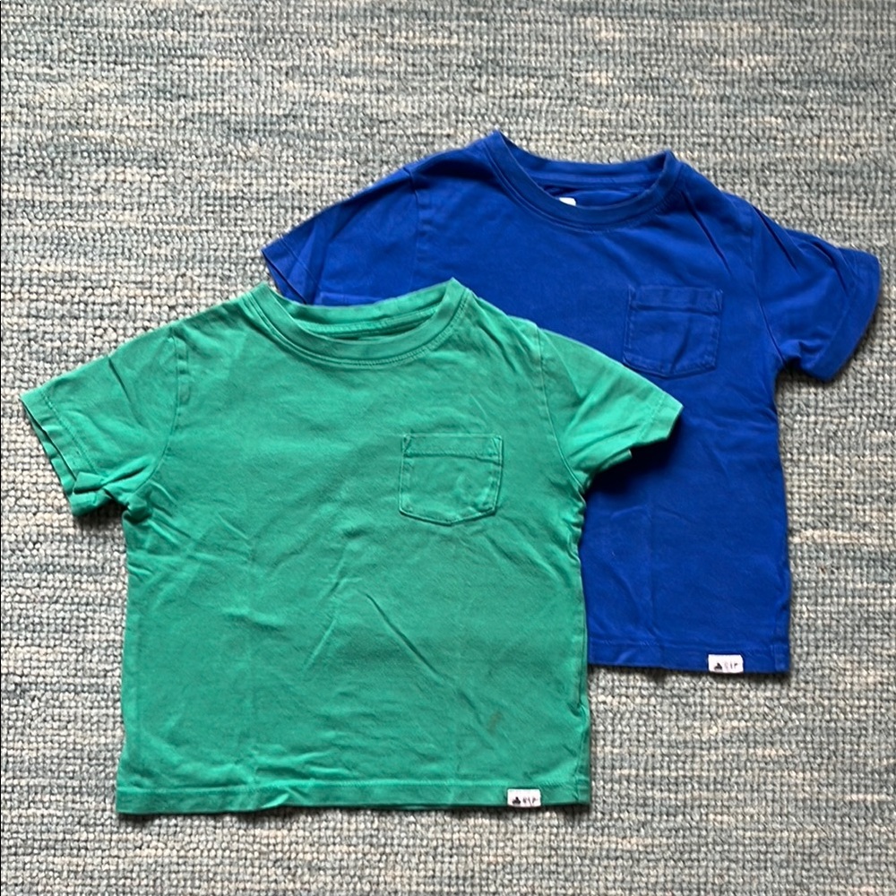 Kids Organic Cotton Blue and Green T-Shirts